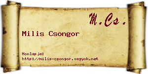 Milis Csongor névjegykártya