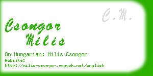 csongor milis business card